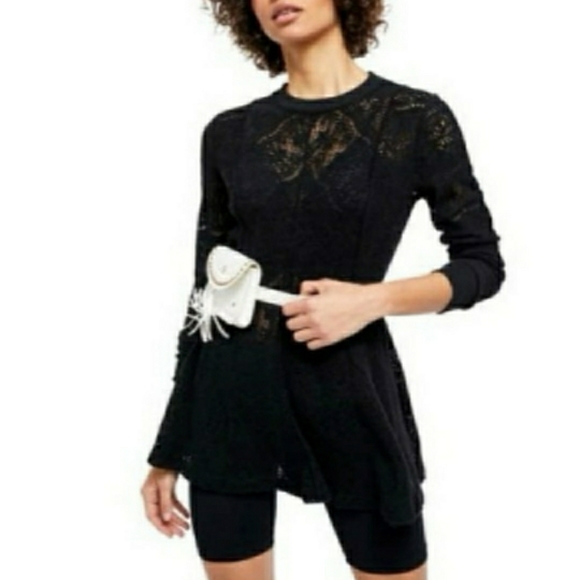 Free People Dresses & Skirts - Free People Black Lace Tunic